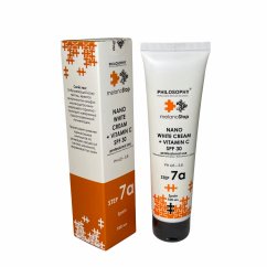 NANO WHITE CREAM + VITAMIN C SPF 30 PROFESSIONAL USE / ОТБЕЛИВАЮЩИЙ НАНО КРЕМ С ВИТАМИНОМ С И СПФ 30  100 ml step 7a