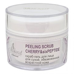 Скраб-гель для лица для сухой, обезвоженной возрастной кожи PEELING SCRUB CHERRY&sixPEPTIDE