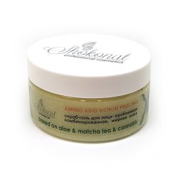 Скраб-гель для лица (жирная, проблемная, комбинированная кожа) AMINO ACID SCRUB PEELING на основе алоэ, чая матча, 200 мл