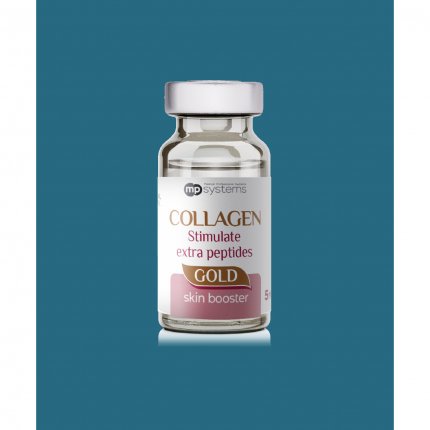 Collagen Stimulate extra peptides Gold 5 ml/ Скинбустер с гибридным коллагеном, замедляющий процессы гликации, обогащенный  «гормоном молодости» и  обладающий эффектом «FIX AGE»