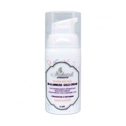  BB крем для лица BB-GLAMMUSS подстраивающийся матирующий мультипептидный с биозолотом средний тон EUROPE