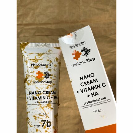 NANO CREAM + VITAMIN C + HA PROFESSIONAL USE / ОСВЕТЛЯЮЩИЙ И УВЛАЖНЯЮЩИЙ НАНО КРЕМ С ВИТАМИНОМ С И ГИАЛУРОНОВОЙ КИСЛОТОЙ  100 ml step 7b(изображение 3)